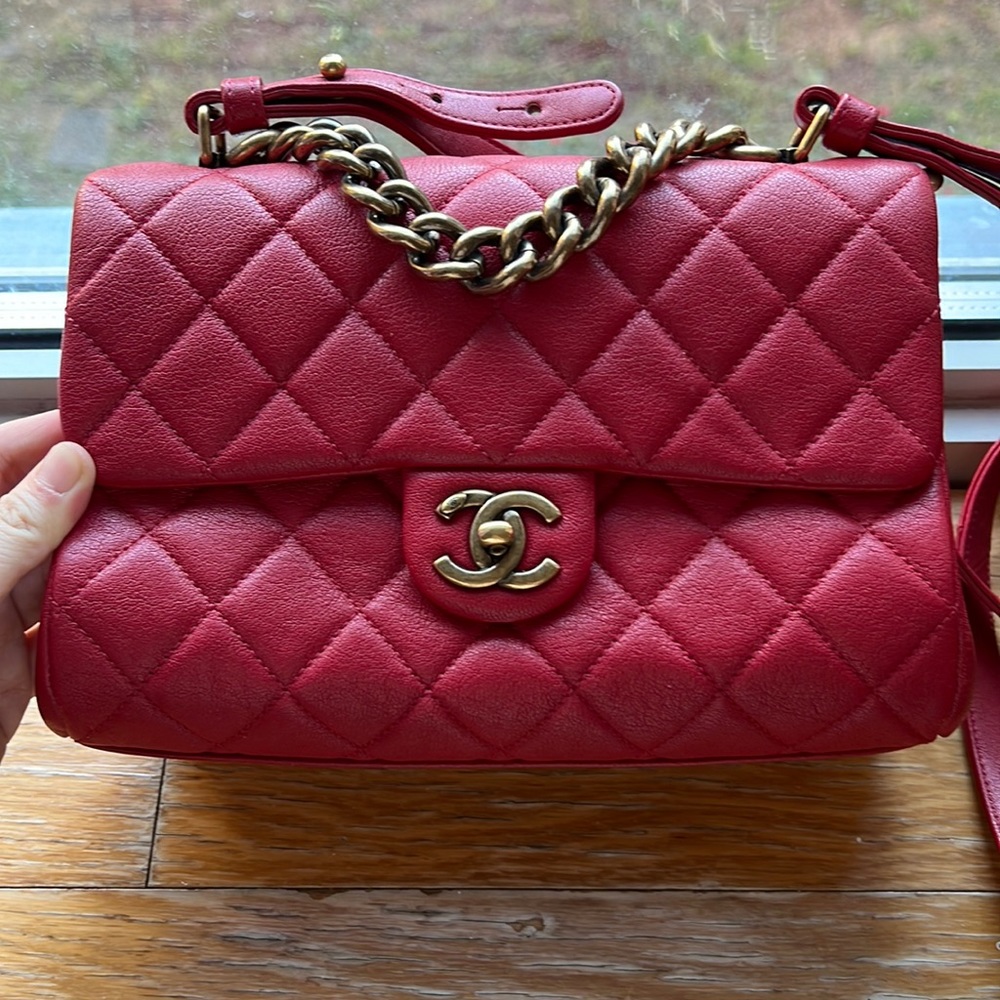 Authentic Chanel trapezio cross body bag
